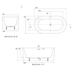 Kerasan Nolita Ванна акриловая отдельностоящая 145х78х58 см, с пробкой click-clack, цвет белый- фото3