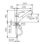 Palazzani Capri смеситель для кухни с вытяжным изливом, хром- фото2