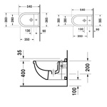 Duravit Starck 3 Биде подвесное 540х360 мм, с 1 отв под смеситель, крепления Durafix, (без инсталл крепление 006500), цвет белый- фото2