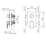 Palazzani Mis встроенный смеситель на 2 потребителя хром- фото2
