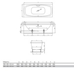 BETTE Steel Duo Ванна 190*90*45 см с шумоизоляцией, с покрытиями Glaze Plus и анти-слип, цвет: белый- фото2