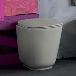 Kerasan Tribeca Унитаз напольный пристенный 55 см БЕЗОБОДКОВЫЙ, c креплением WB5N, цвет: Grigio matt- фото