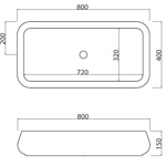 Раковина накладная 80 см Cielo Shui SHLAA80- фото3