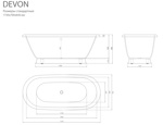 Каменная ванна Esse DEVON 1745х795х640 мм- фото6