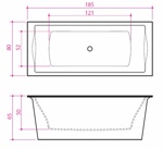 Ванна каменная Balteco Rego 1850x800- фото3