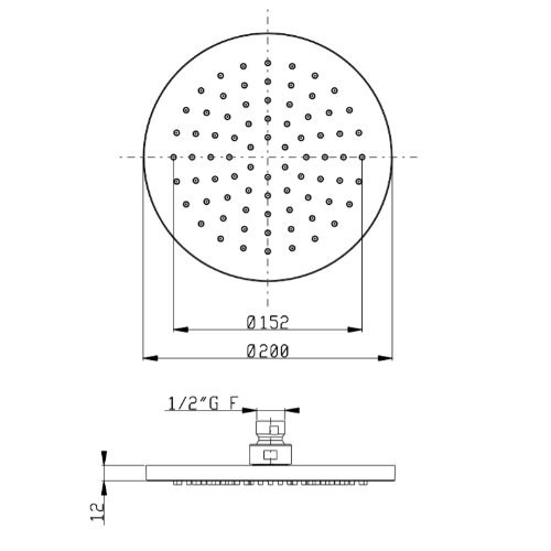 SF105AXX AquaElite верхний душ D200 мм- фото2