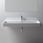 GSI Sand Раковина подвесная 120х50 см, с переливом. с 1 отв под смеситель, цвет белый- фото