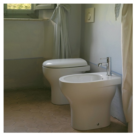 Унитаз напольный, слив в пол 36x50 Globo Grace GR001.BI- фото