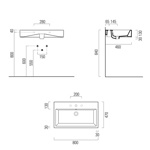 GSI Kube Раковина с переливом 80x47x16 с 1 отв под смеситель под смеситель, цвет белый- фото2