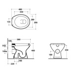 Унитаз напольный, слив в пол 39x48 Globo Arianna A5001.BI- фото2