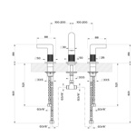Gessi Inciso- Смеситель для раковины на 3 отверстия, соединительные шланги на 3/8”, без донного клапана, цвет: black XL- фото2