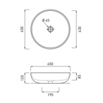 Раковина накладная 45 см Cielo Shui SHBA45- фото3