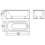 Каменная ванна Esse BORNEO 1700- фото2