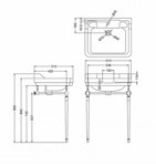 Раковина 61см Burlington Edwardian на 1 или 3 отверcтия с хромированным подстольем- фото2
