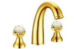 Смеситель для раковины на 3 отверстия Boheme Presente Swarowski 337/Золотой- фото