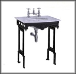 Мраморная столешница Burlington Sarah G1 2TH Sophia + T48 BLA с подстольем чёрного цвета- фото