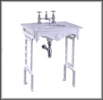 Мраморная столешница Burlington Sophia G1 2TH Sophia + T43 WHI с подстольем Белого цвета- фото