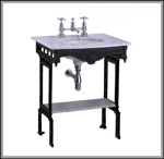 Мраморная столешница Burlington Sophia G1 2TH Sophia + G11 + T48 BLA с подстольем чёрного цвета- фото