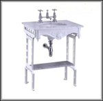 Мраморная столешница Burlington Sophia G1 2TH Sophia + G11 + T43 WHI с подстольем белого цвета- фото