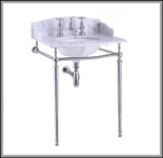 Мраморная столешница Burlington Sarah G1 2TH Sarah + T49A CHR с подстольем цвета хром- фото