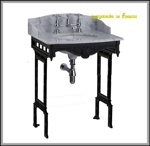 Мраморная столешница Burlington Sarah G1 2TH Sarah + T48 BLA с подстольем чёрного цвета- фото