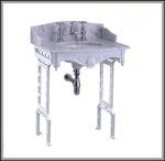 Мраморная столешница Burlington Margavine G1 2TH Sarah + T43 WHI с подстольем белого цвета- фото