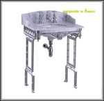 Мраморная столешница Burlington Sarah G1 2TH Sarah + T38A ALU с подстольем цвета алюминий- фото