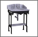 Мраморная столешница Burlington Sarah  G1 2TH Sarah + G11 + T48 BLA с подстольем чёрного цвета- фото