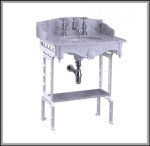 Мраморная столешница Burlington Sarah G1 2TH Sarah + G11 + T43 WHI с подстольем белого цвета- фото