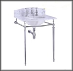 Мраморная столешница Burlington Margavine G1 2TH Margavine + T49A CHR с подстольем цвета хром- фото