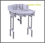 Мраморная столешница Burlington Margavine G1 2TH Margavine + T38 ALU с подстольем цвета алюминий- фото