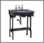 Гранитная столешница Burlington Sophia G7 2TH Sophia + G12 + T48 BLA с чёрным подстольем- фото