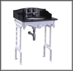 Гранитная столешница Burlington Sarah с белым подстольем- фото