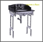 Гранитная столешница Burlington Sarah с подстольем алюминий- фото