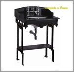 Гранитная столешница Burlington Sarah с чёрным подстольем- фото