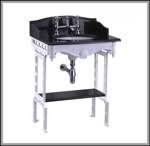 Гранитная столешница Burlington Sarah с белым подстольем- фото