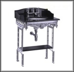 Гранитная столешница Burlington Sarah с подстольем цвета алюминий- фото