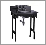 Гранитная столешница Burlington Margavine с чёрным подстольем- фото