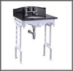 Гранитная столешница Burlington Margavine с белым подстольем- фото