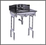 Гранитная столешница Burlington Margavine с подстольем цвета алюминий- фото