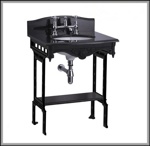 Гранитная столешница Burlington Margavine с чёрным подстольем- фото