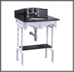 Гранитная столешница Burlington Margavine с белым подстольем- фото