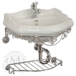 Консоль подвесная с решеткой Migliore 55см золото- фото