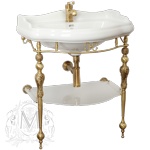 Консоль напольная с решеткой стекло Migliore 73см хром