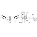 Stella Timeaster Встраиваемый смеситель для раковины 3868, ручка d=65мм, цвет: хром- фото2