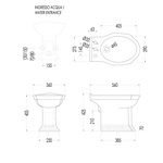 Devon&Devon Westminster Биде напольное 56х36 см с 3 отверстиями под смеситель, цвет: белый- фото6
