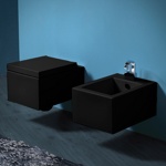 SIMAS Frozen Унитаз подвесной 38х51см, цвет черный- фото