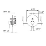 Palazzani Digit color встроенный смеситель для ванны\душа белый- фото2