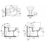 AZZURRA JUBILAEUM биде напольное 59*40см с 3 отв под смеситель, цвет белый с креплением к полу- фото3