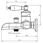 Смеситель для ванны Boheme Vogue Medici 203/Бронзовый- фото3